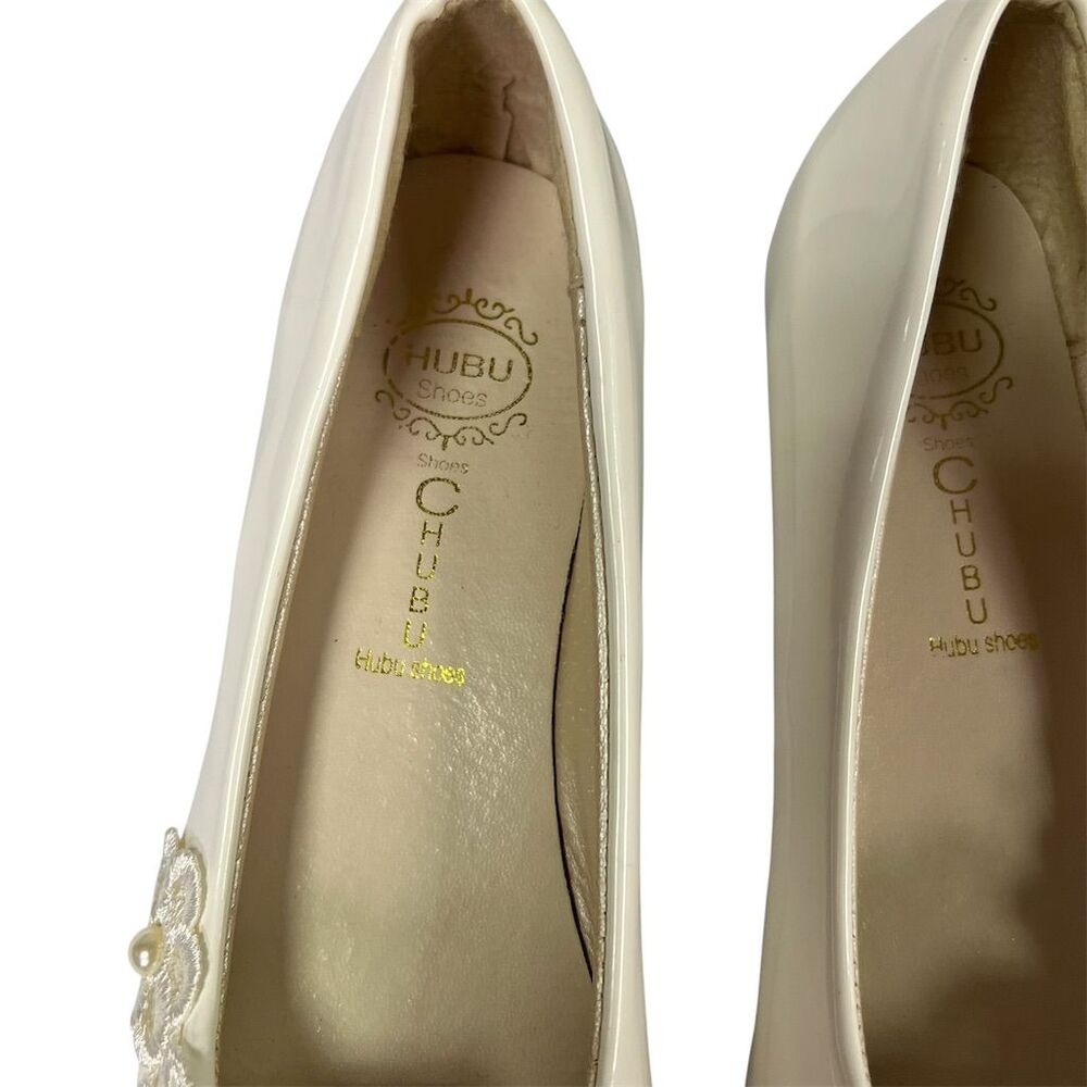 Ivory Bridal Flats Women's 8.5 Floral Embellishments Wedding Shoes - Picture 3 of 8